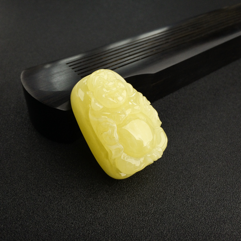 波罗的海鸡油黄蜜蜡弥勒佛吊坠 - 红掌柜