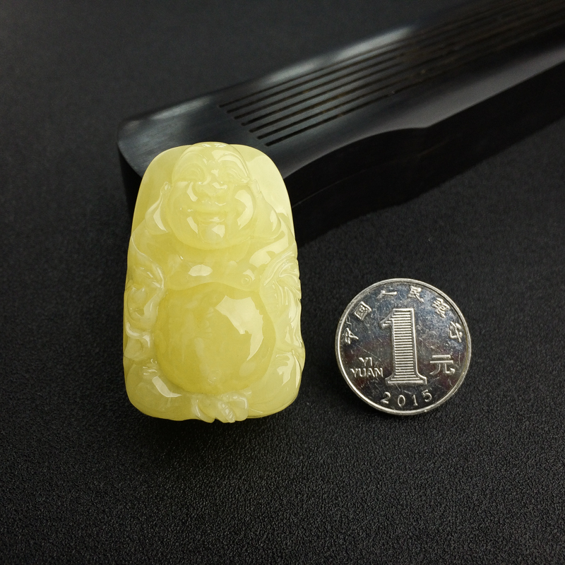 波罗的海鸡油黄蜜蜡弥勒佛挂件 - 红掌柜