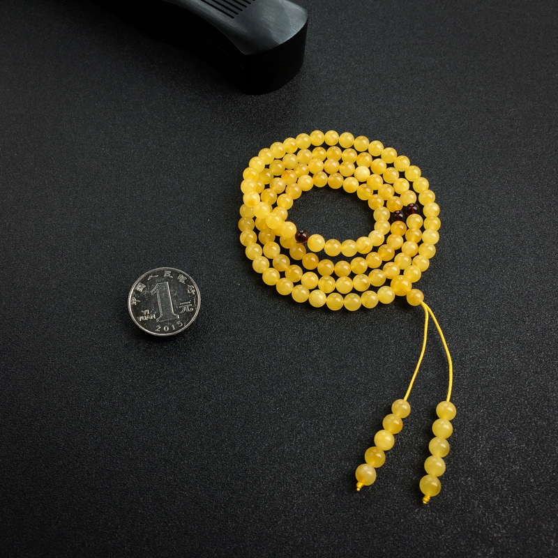 波罗的海鸡油黄蜜蜡佛珠-红掌柜