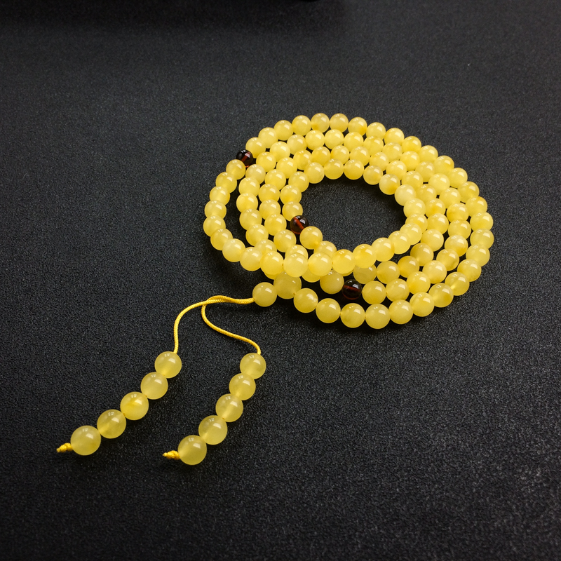 6mm波罗的海天然蜜蜡佛珠-红掌柜