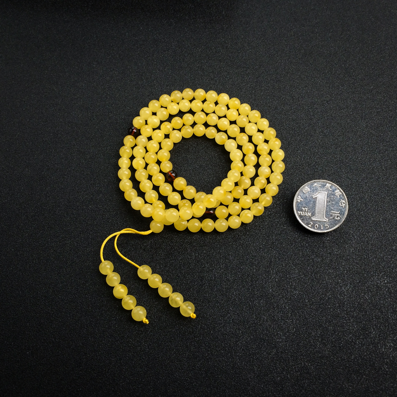 鸡油黄蜜蜡佛珠-红掌柜