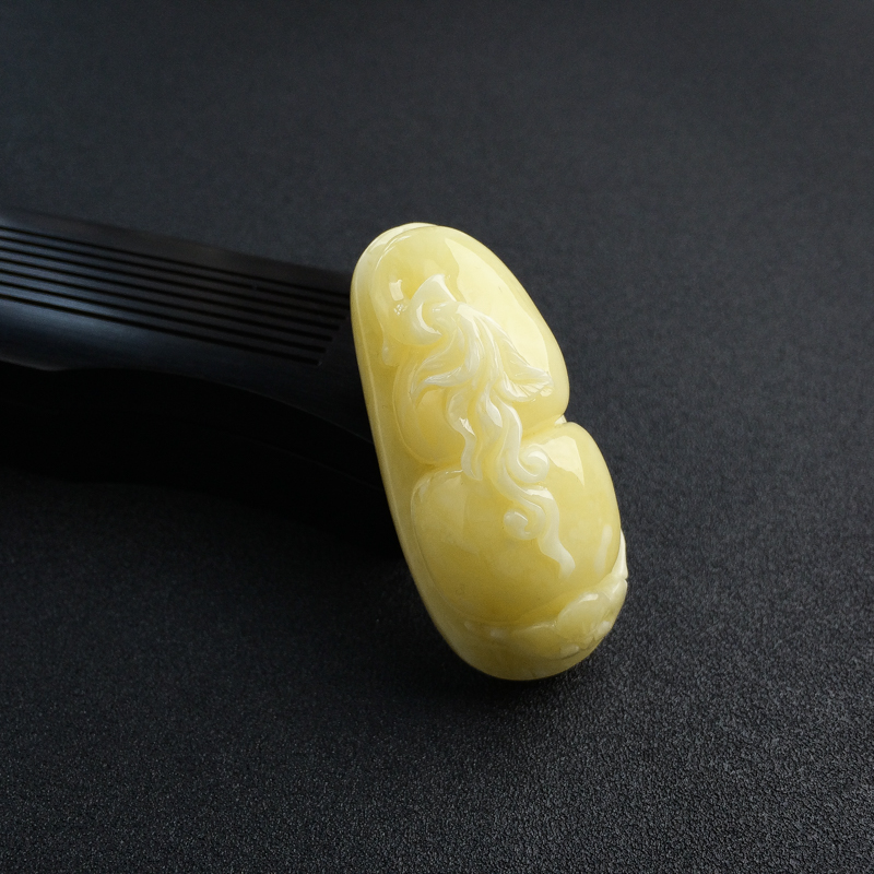 天然白花蜜蜜蜡葫芦吊坠-红掌柜