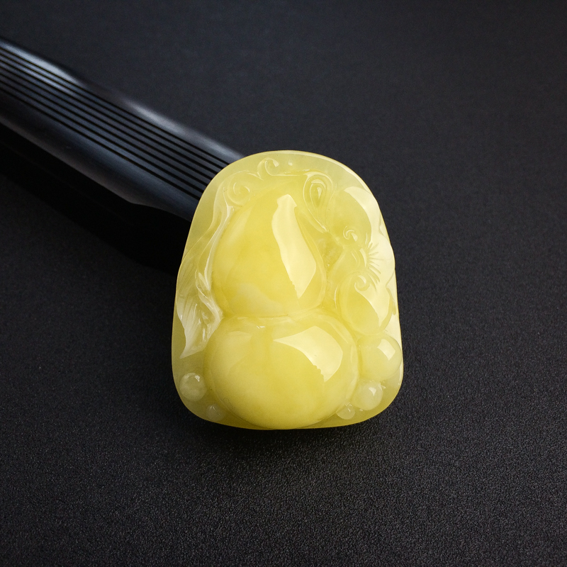 波罗的海天然鸡油黄蜜蜡葫芦吊坠-红掌柜