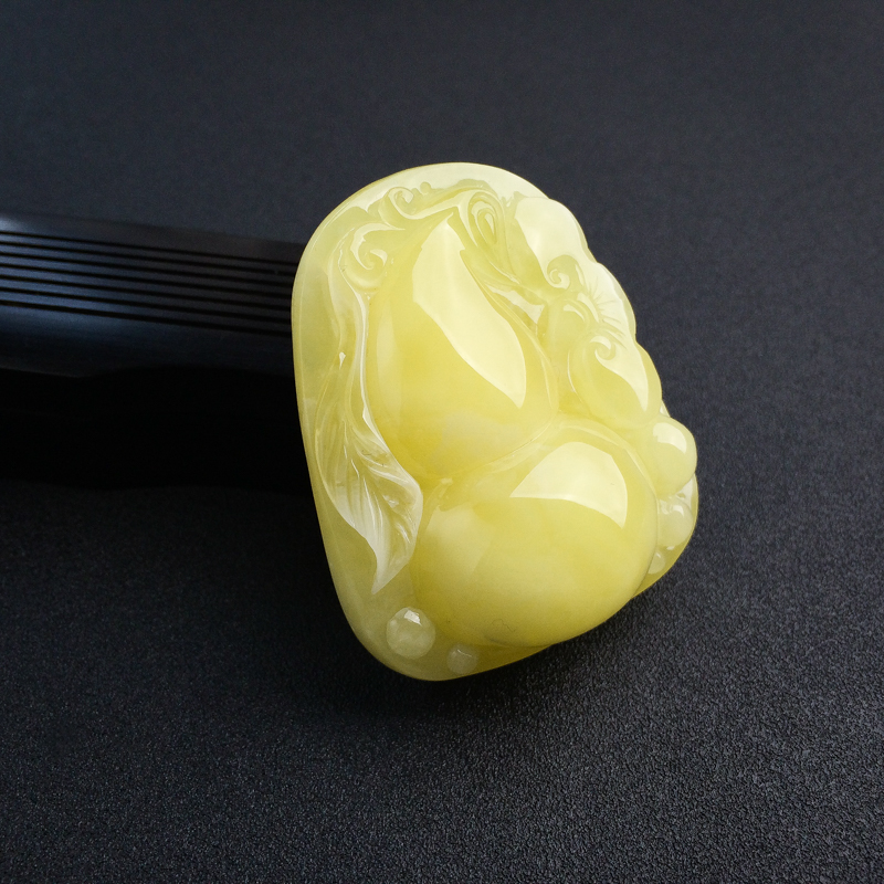 天然鸡油黄蜜蜡葫芦吊坠-红掌柜