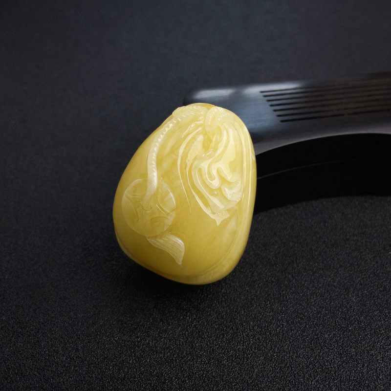 波罗的海褐黄蜜蜡钱袋吊坠-红掌柜