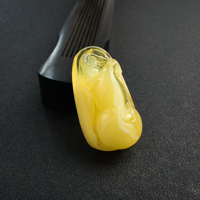 天然鸡油黄金绞蜜葫芦吊坠-红掌柜