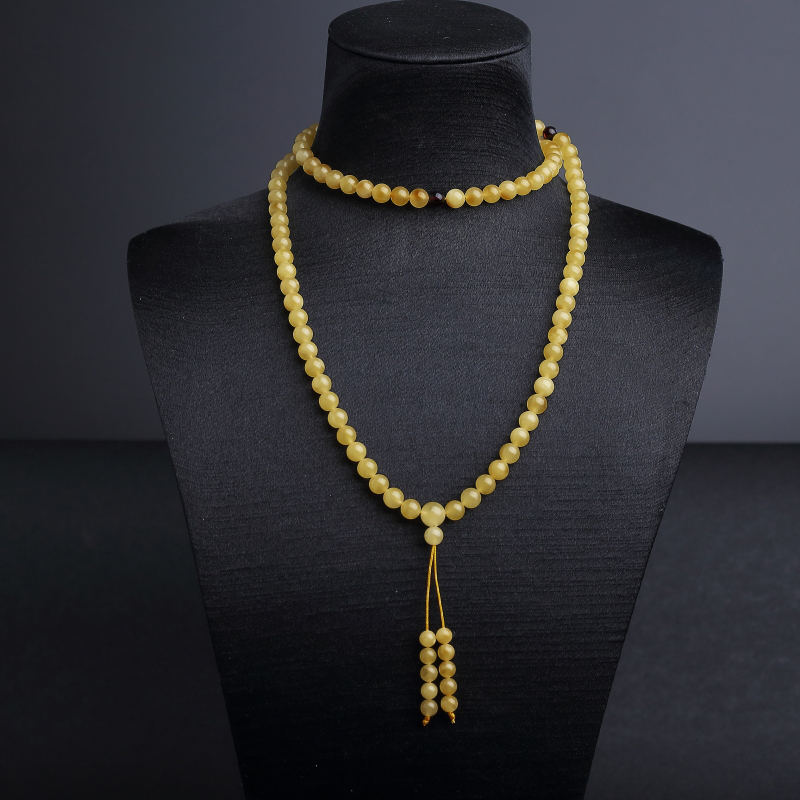 波罗的海天然6mm鸡油黄蜜蜡108佛珠 - 红掌柜