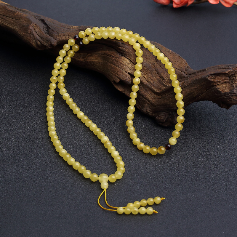 6mm鸡油黄蜜蜡108佛珠 - 红掌柜