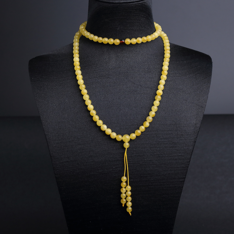 波罗的海天然6mm鸡油黄蜜蜡108佛珠 - 红掌柜