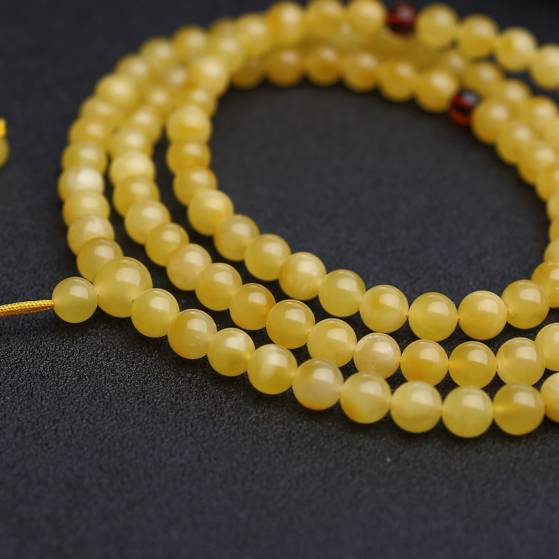 波罗的海鸡油黄蜜蜡108佛珠 - 红掌柜