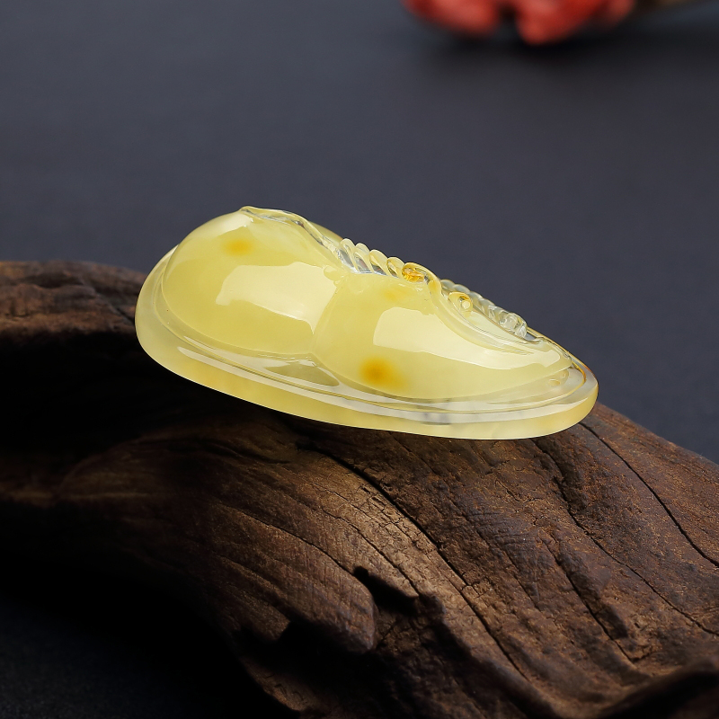 波罗的海柠檬黄蜜蜡葫芦吊坠 - 红掌柜