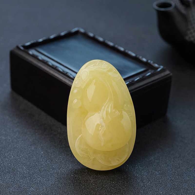 波罗的海天然柠檬黄蜜蜡葫芦吊坠 - 红掌柜