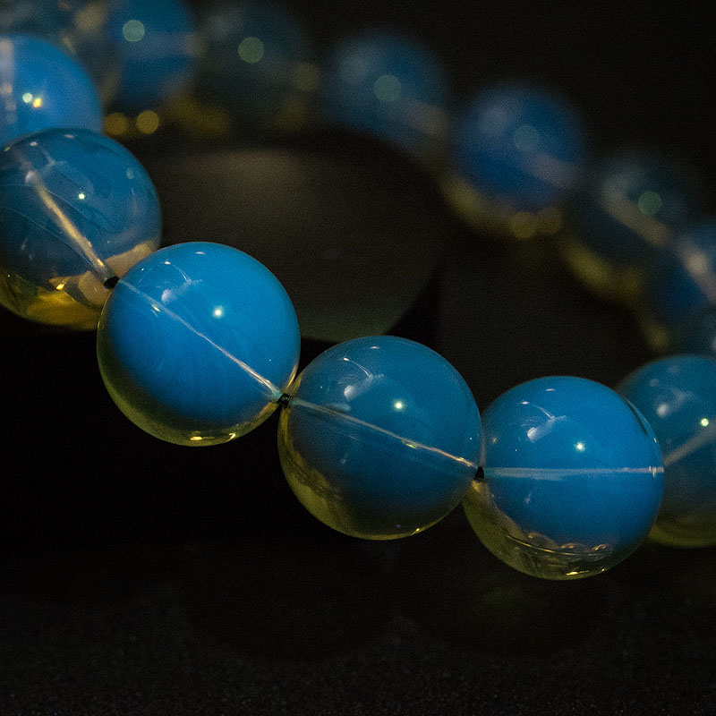 墨西哥蓝珀手串-红掌柜