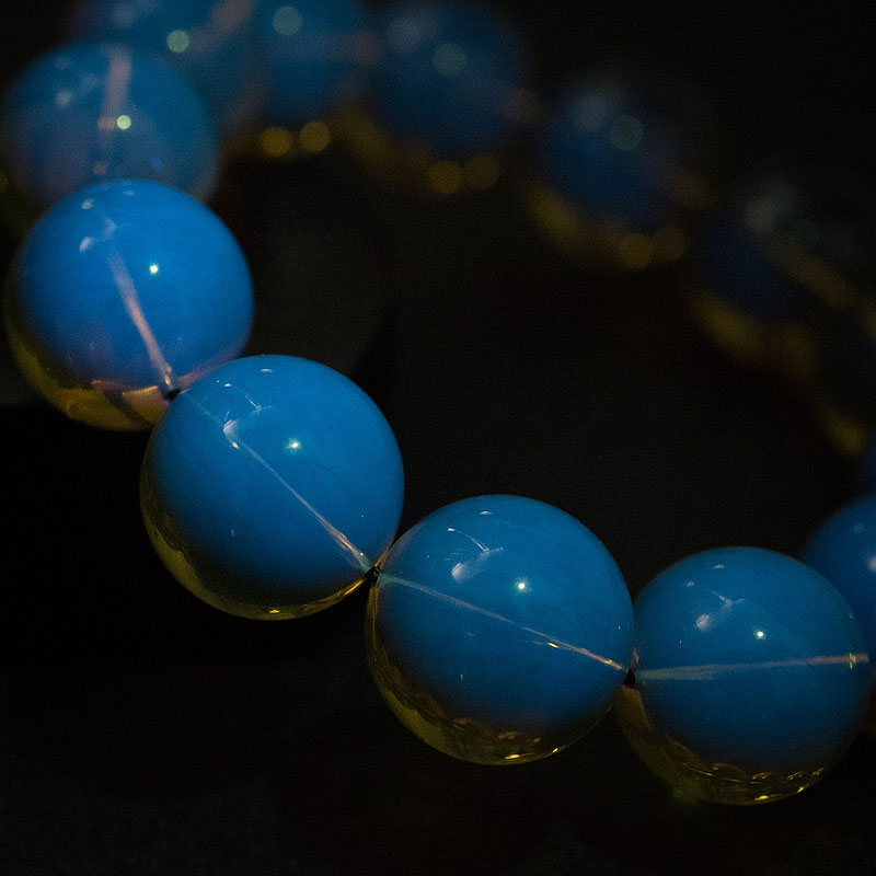 墨西哥蓝珀手串-红掌柜