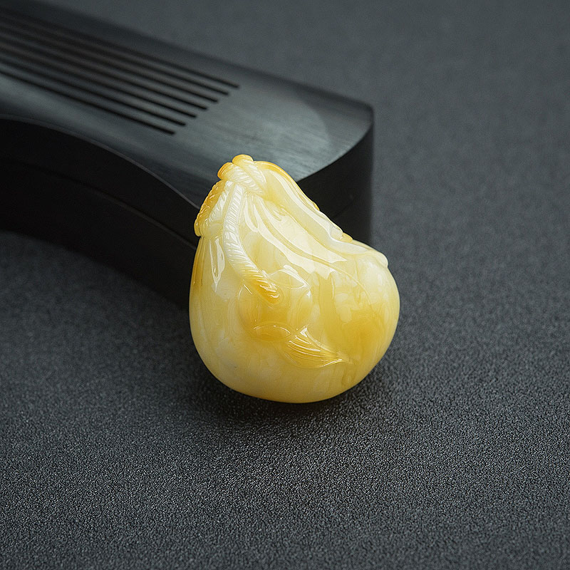 天然蜜蜡钱袋吊坠-红掌柜