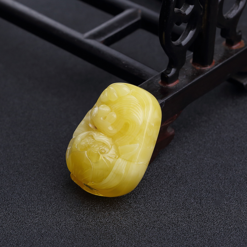 蜜蜡一品清廉吊坠-红掌柜