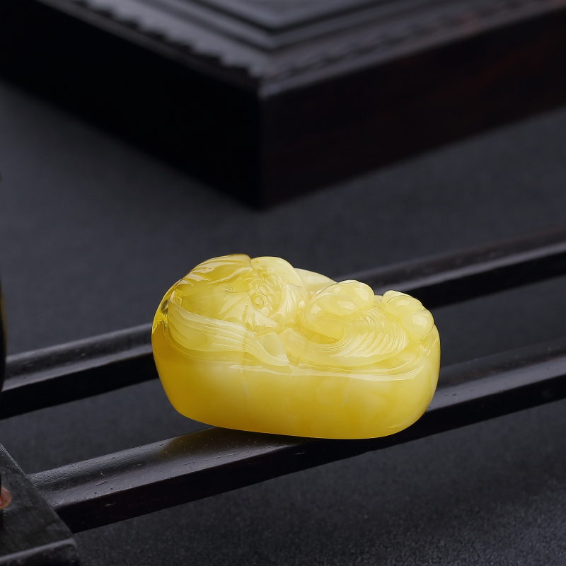 天然蜜蜡一品清廉吊坠-红掌柜