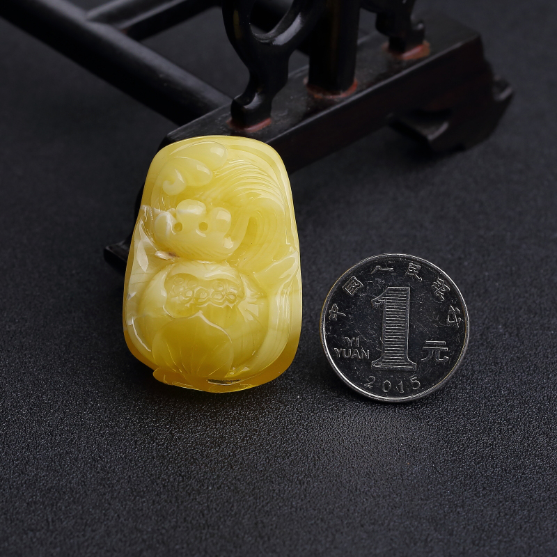 天然蜜蜡吊坠-红掌柜