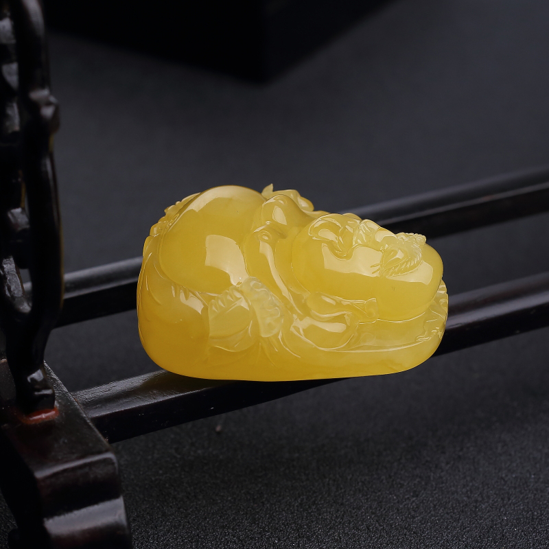 蜜蜡弥勒佛-红掌柜