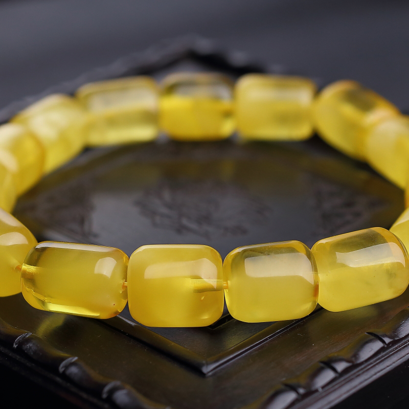 鸡油黄蜜蜡手串-红掌柜