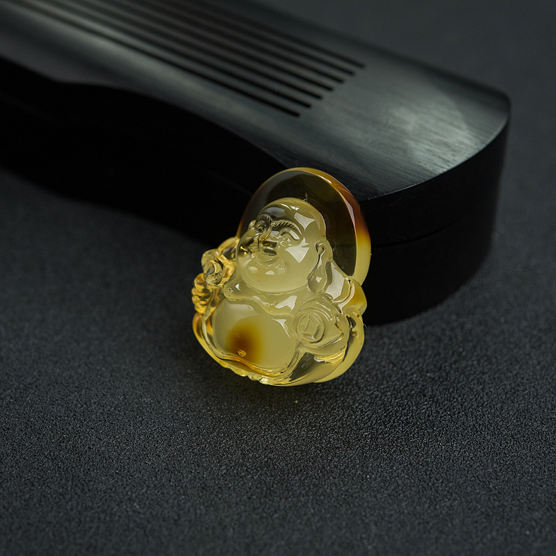 鸡油黄蜜蜡弥勒佛-红掌柜