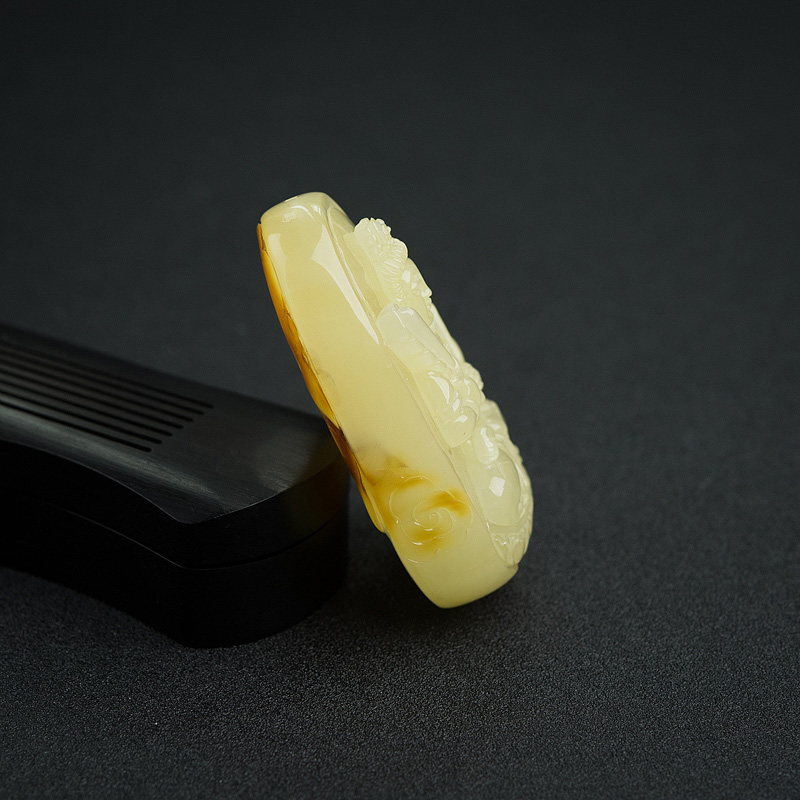 带皮柠檬黄蜜蜡虚空藏菩萨-红掌柜