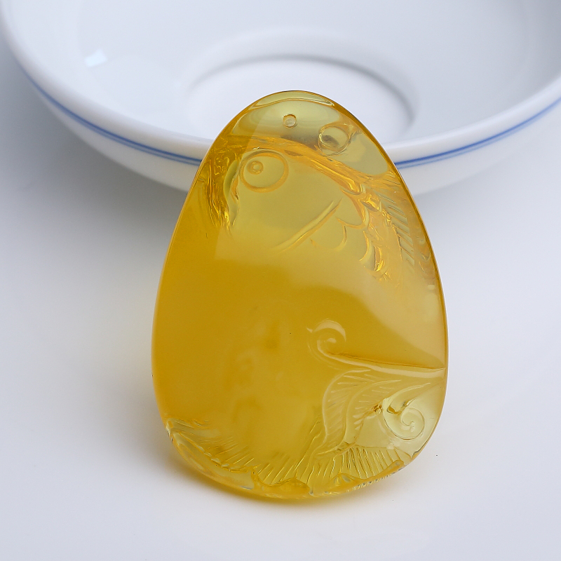 波罗的海天然金绞蜜连年有余吊坠-红掌柜