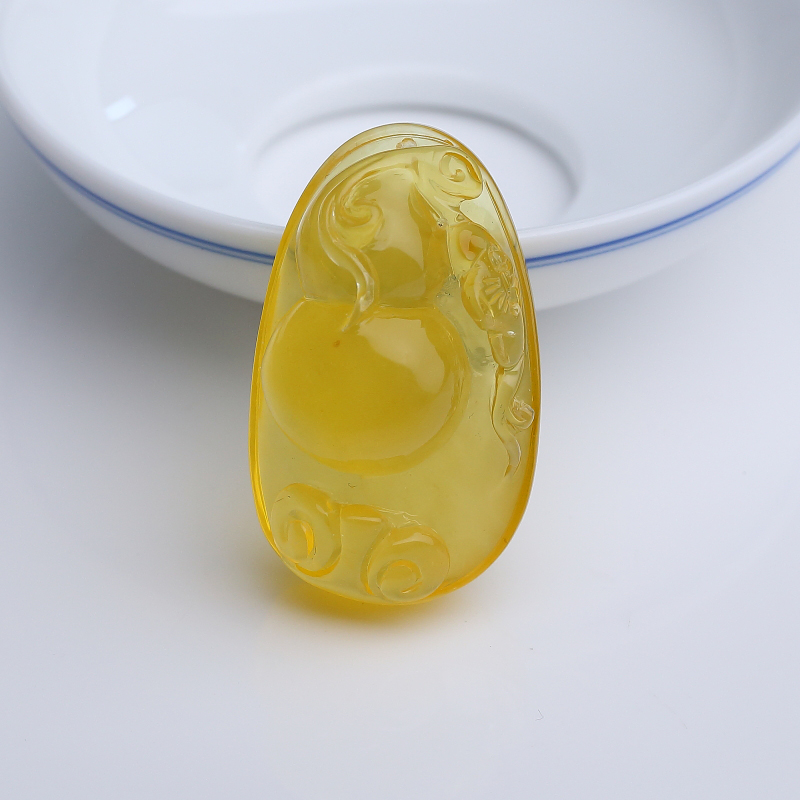 波罗的海天然鸡油黄金绞蜜蜜蜡葫芦吊坠-红掌柜