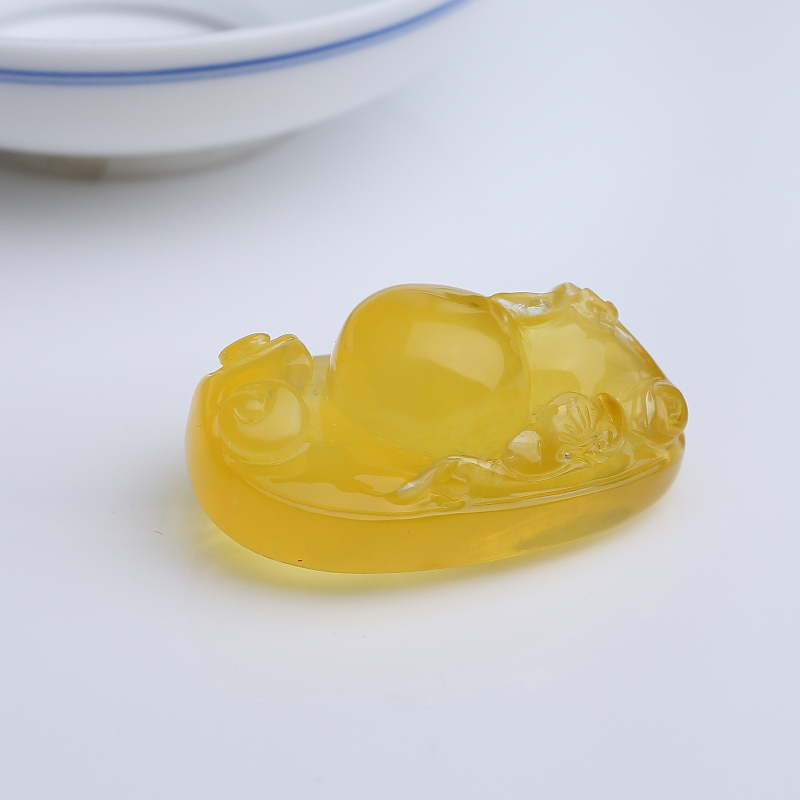 波罗的海天然鸡油黄蜜蜡葫芦吊坠-红掌柜