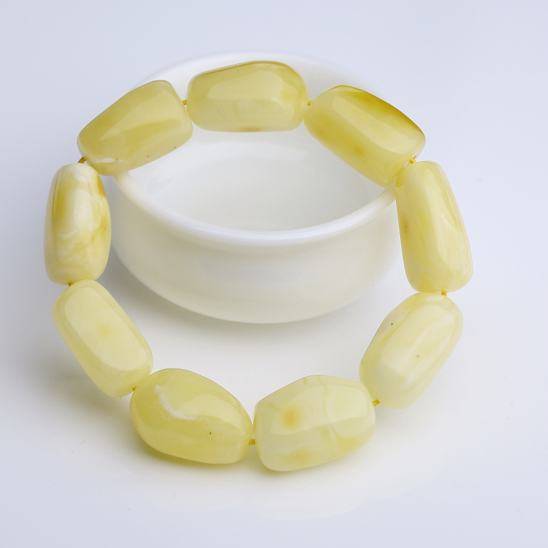 波罗的海天然白花蜜蜡随形手串-红掌柜