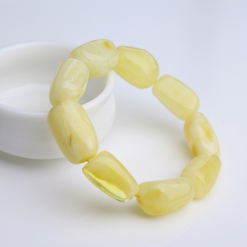 波罗的海白花蜜蜡随形手串-红掌柜