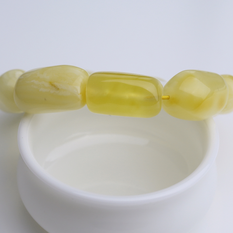 波罗的海天然白花蜜蜡手串-红掌柜