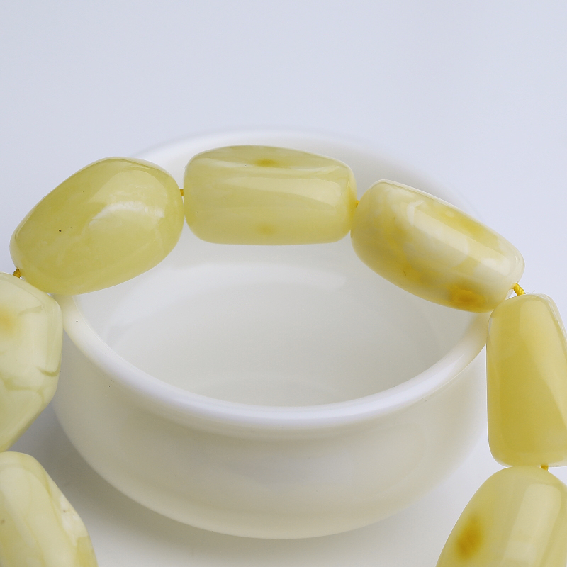 白花蜜蜡随形手串-红掌柜