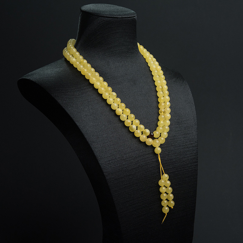 波罗的海8mm鸡油黄蜜蜡108佛珠-红掌柜