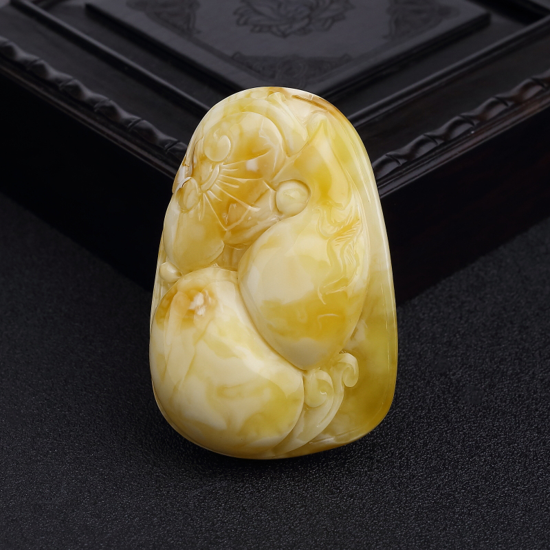 白花蜜蜡葫芦吊坠-红掌柜