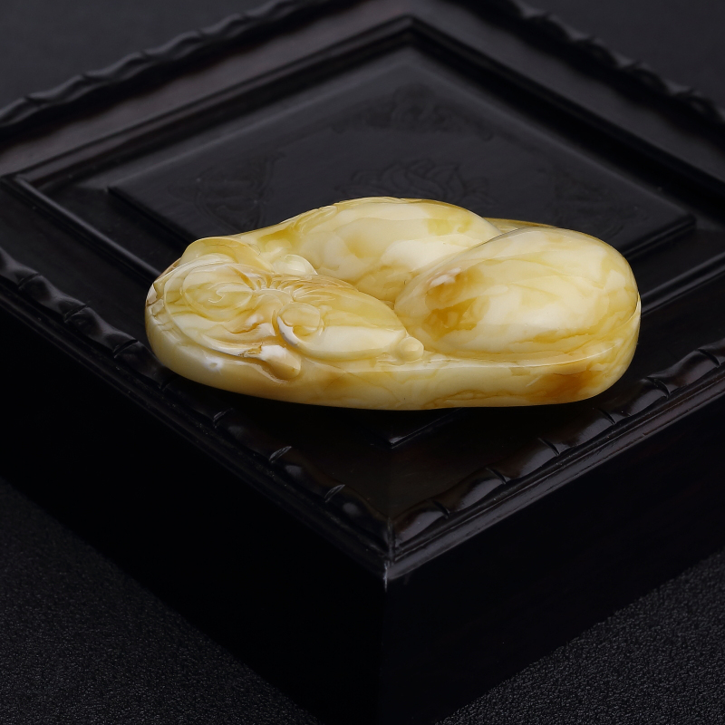 波罗的海白花蜜蜡葫芦吊坠-红掌柜