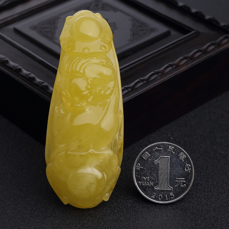 天然鸡油黄蜜蜡貔貅吊坠-红掌柜