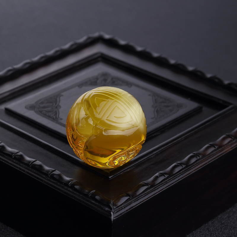 波罗的海鸡油黄金绞蜜寿纹龙珠-红掌柜