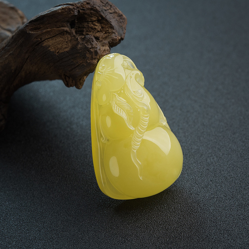 鸡油黄蜜蜡吊坠-红掌柜