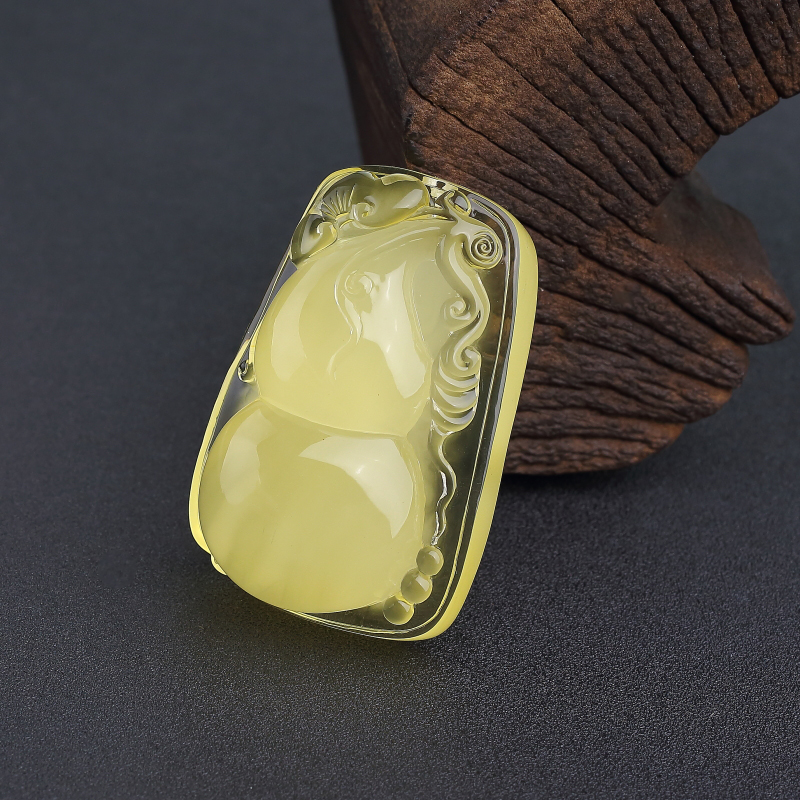 波罗的海柠檬黄蜜蜡葫芦吊坠-红掌柜