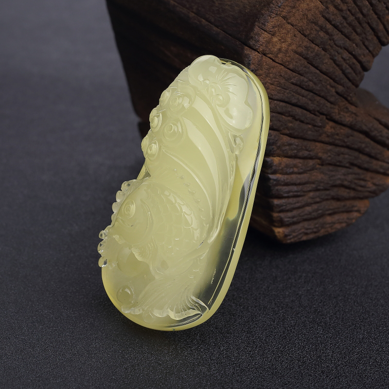 波罗的海柠檬黄蜜蜡连生贵子吊坠-红掌柜