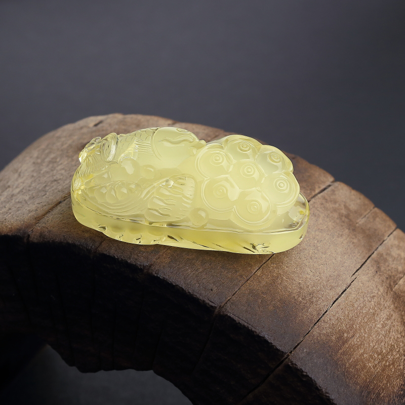 蜜蜡连年有余吊坠-红掌柜