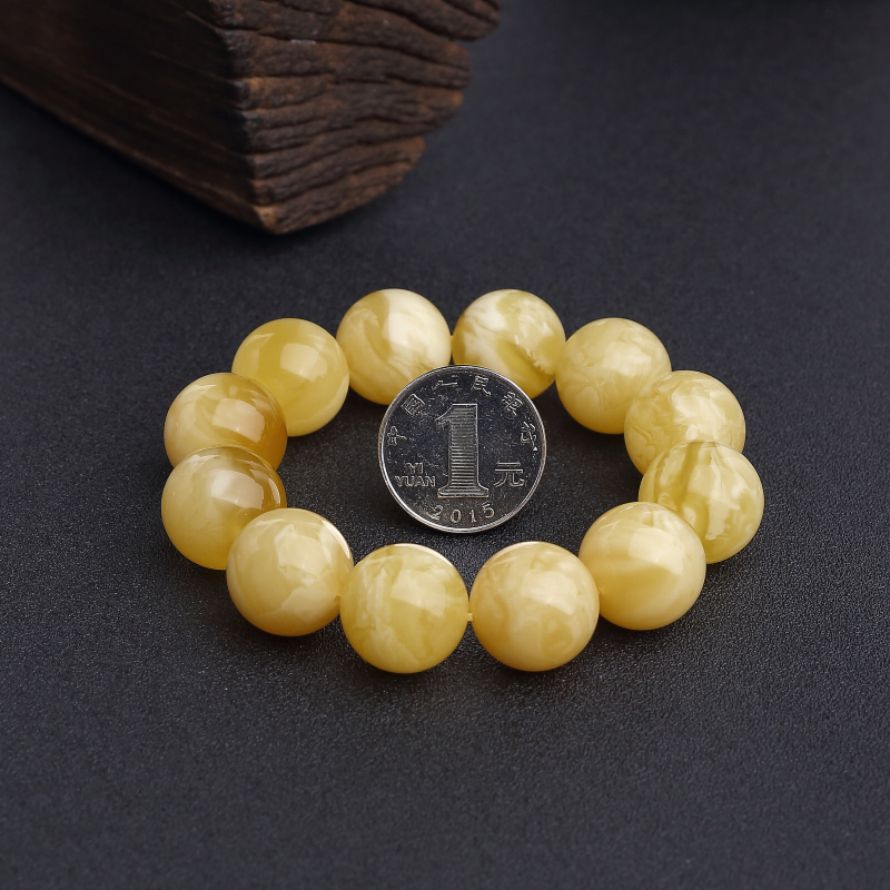 白花蜜蜡手串-红掌柜