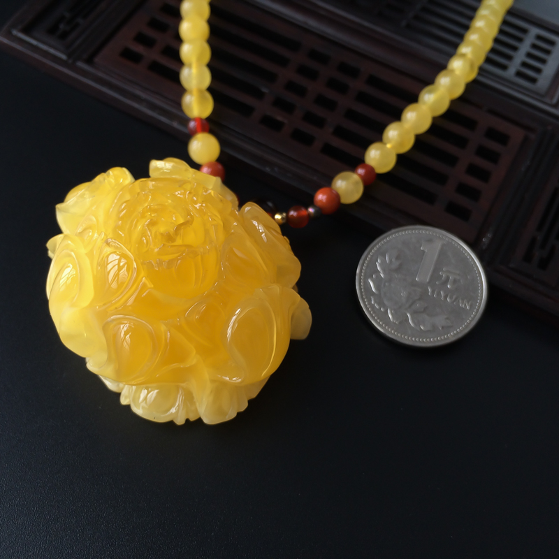 波罗的海蜜蜡牡丹花-红掌柜