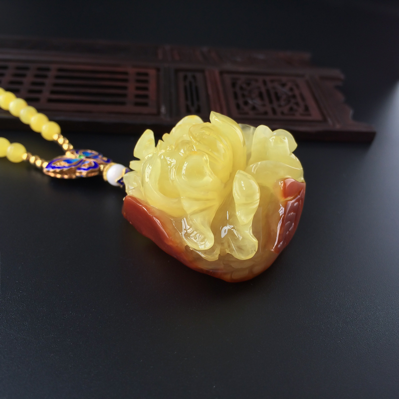 波罗的海蜜蜡牡丹花-红掌柜