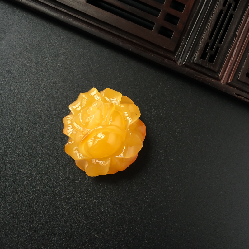 蜜蜡牡丹花-红掌柜