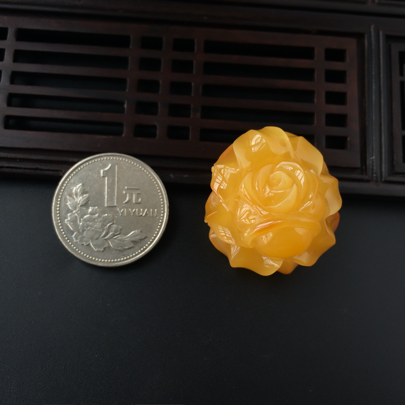 蜜蜡牡丹花-红掌柜