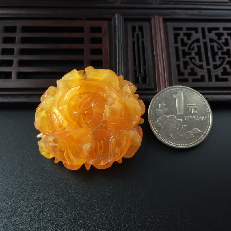 波罗的海蜜蜡牡丹花-红掌柜