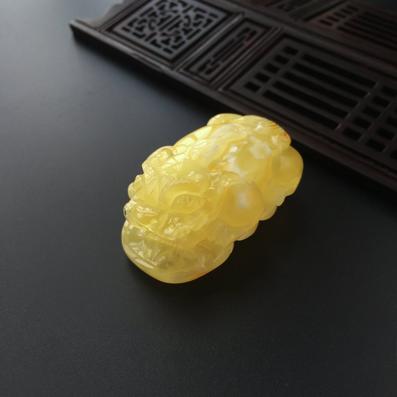 天然白花蜜貔貅吊坠 - 红掌柜