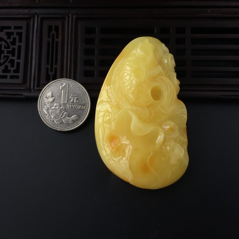 波罗的海鸡油黄蜜蜡吊坠 - 红掌柜